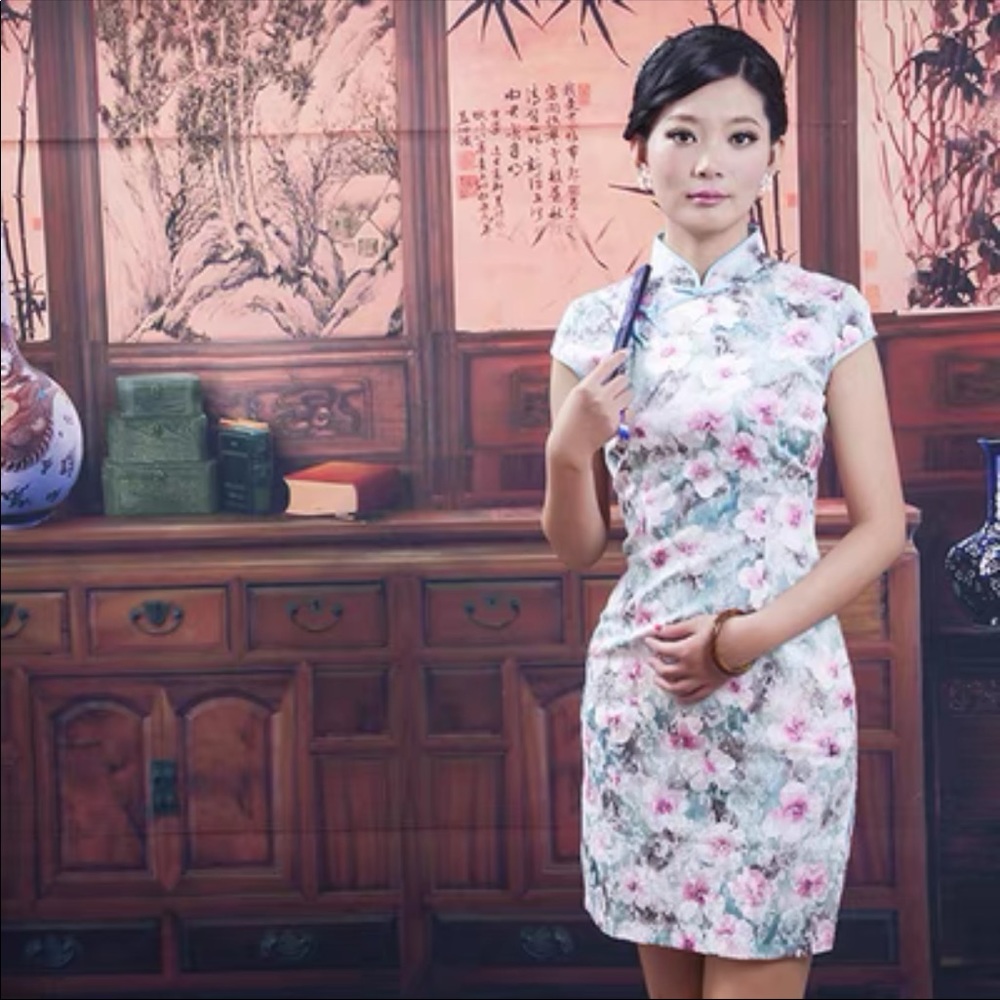 3/$30 floral traditional Chinese Qipao cheongsam dress
